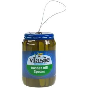 Vlasic Pickles Christmas Ornament 3.5" Dill Spears Jar Ruz Brand New w/Tags